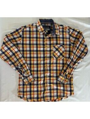 Grasim Men's Plaid Button-Up Shirt L/S Medium